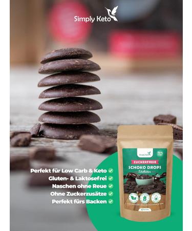 Simply Keto Sugar-Free Chocolate Drops (750g) - Vegan Low-Carb & Ideal for Ketogenic Diet - Erythritol Sweetened Edelbitter Snack - Buy Online on SooperMarket.com