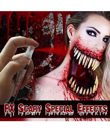 Go Ho Blood Splatter Fake Blood Makeup(0.35 oz) Halloween Fake Blood Spray Eye Blood Drops Body Paint Fake Blood for Clothes and Zombie Monster Vampire Clown Costume Cosplay Makeup 1PC - Buy Online on SooperMarket.com