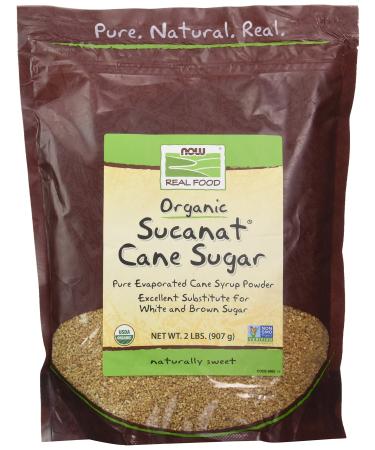 Now Foods Real Food Certified Organic Sucanat Cane Sugar 2 lbs (907 g)