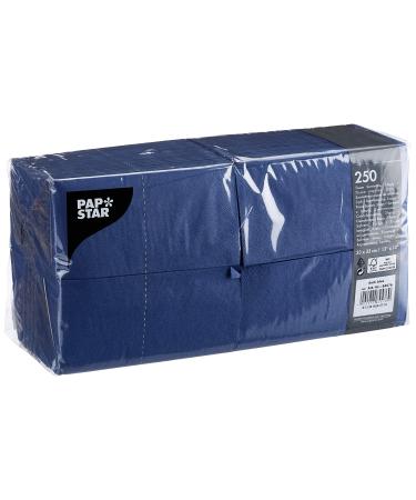 Papstar 84576 250 napkins 3-ply 1/8 fold 33 cm x 33 cm dark blue single