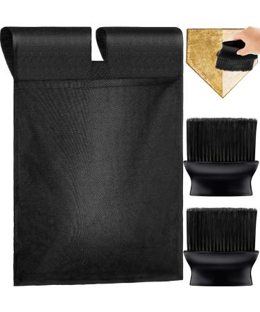 3 Pieces Umpire Gear Set Include 2 Pieces Umpire Brush Baseball Home Plate Brush Baseball Umpire Gear Umpire Ball Bag for Baseball Softball Referee Equipment, Black