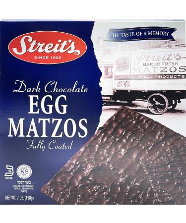 Streit's Dark Chocolate Egg Matzos Fully Coated Kosher For Passover 7 oz. Pack of 1.