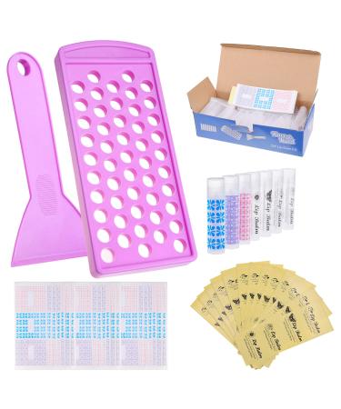 Lip Balm Filling Tray and Spatula - BPA Free - 50 Empty Lip Balm Tubes with Caps (Clear) - 3/16 Oz (5.5 ml) - 50 Writeable and 50 Printed Stickers - Make Natural Lip Balm - DIY
