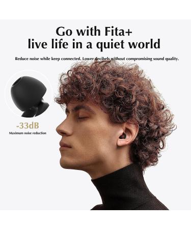 Fita+ Noise Cancelling Ear Plugs - NRR 33 dB, Reusable Silicone Earplugs for Sleeping, Concerts, Motorcycle, Travel - Black - Buy Online on SooperMarket.com