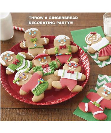 Holiday Fun Baking Set: Gingerbread Man & Tree Cookie Kit with Pre-Baked Cookies, Candies, Fondant, Icing, Decorating Bags, Tips, and Holiday Stickers - Buy Online on SooperMarket.com