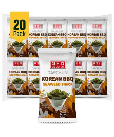 CHOI's 1(Daechun) Korean BBQ Seaweed Snacks - (20 Pack) - Keto Gluten Free Full of Fiber Vitamin Mineral High protein snack Healthy snack Omega 3's - Product of Korea