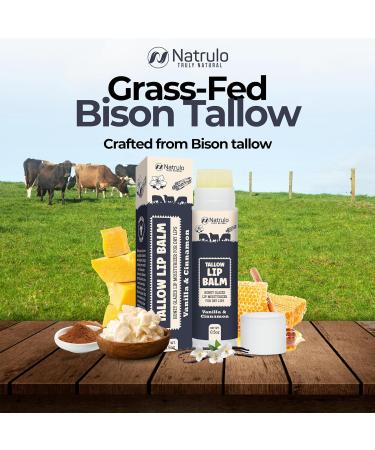 Beef Tallow Lip Balm | Natural Hydrating Chapstick | Grass-Fed Bison Tallow Moisturizer | Soothes Chapped Lips & Sensitive Skin | Made in the USA - Buy Online on SooperMarket.com