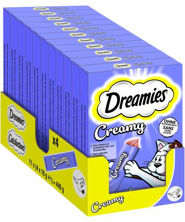 Dreamies Katzeneckerlis Creamy Snacks with duck - delicious creamy taste - 44 portion bag (11 x 4 x 10g) duck 10 g (44 pack)