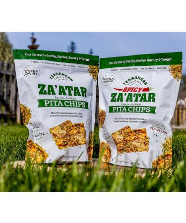 Terranean Herbs & Spices Za'atar Pita Chips Bundle - Regular & Spicy (2 Pack) - Buy Online on SooperMarket.com