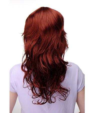 Buy WIG ME UP - Ladies Wavy Curly Bangs Wig in Copper Red | 55cm | High-Quality Fashion Wig for International Shipping - Buy Online on SooperMarket.com