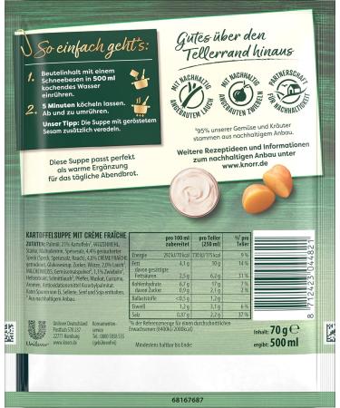 Knorr Gourmet Potato Soup with Cr me Fra che - Delicious Vegetable Soup | Sustainably Grown | 13 Pack - 70g Each - Buy Online on SooperMarket.com