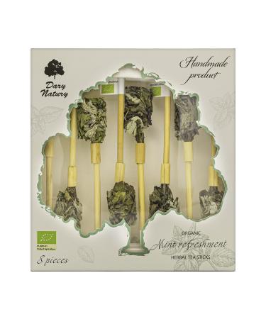 Organic Mint Refreshment Herbal Tea Sticks Handmade Bio Product Gift Set Strong mint plant aroma Refreshing effect Organic farming product
