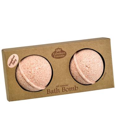 Fabulous Frannie Orange Vanilla Natural Handmade Bath Bomb Set Rich in Essential Oil Salt Coconut Oil Witch Hazel Ultra Plush Spa Fizzies to Moisturize Skin 2 pk 2.5oz each