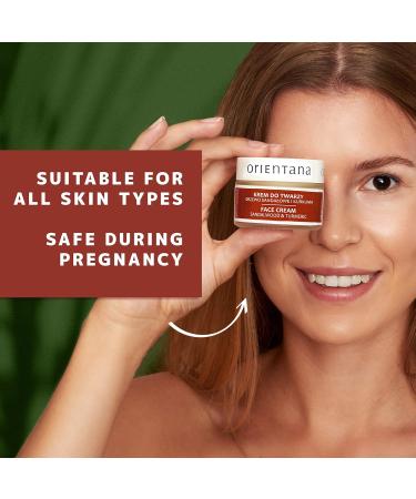 Orientana - Natural Face Cream Sandalwood & Turmeric | Day & Night Vegan Anti Inflammatory Anti Ageing Moisturiser For Women | Soothing Hydrating And Regenerating All Skin Type - 50g - Buy Online on SooperMarket.com