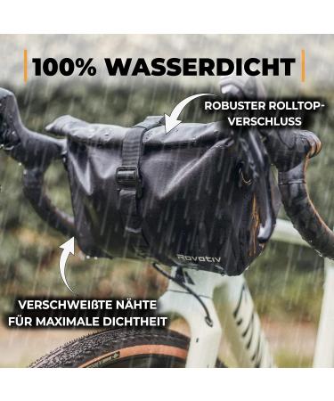 ROVATIV Bikepacking Lencher Page - 3L 100% Waterproof Handlebar Pack for Gravel Bike Rennrad & MTB - Versatile Bicycle Steering Bag with Shoulder Strap - Buy Online on SooperMarket.com