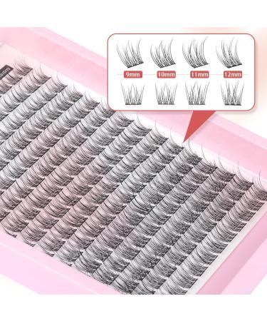 Wispy Cluster Lashes 180Pcs 9-12MM | Natural Individual C Curl Eyelash Clusters | Super Thin Band Wispy Lash Extensions - Buy Online on SooperMarket.com