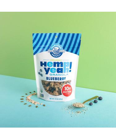 Manitoba Harvest Hemp Yeah! Granola  Blueberry  10Oz  with 10 g of Protein  3.6 g Omegas  3 g of Fiber and less than 10 g Sugar Per Serving  Organic  Non-GMO  Pack of 3 10 Ounce (Pack of 3) Blueberry - Buy Online on SooperMarket.com