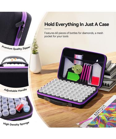 ARTDOT Diamond Painting Storage Containers - 60 Slots Medium Black Jars for Jewelry, Beads, Charms - Shockproof Diamond Painting Accessories - Buy Online on SooperMarket.com