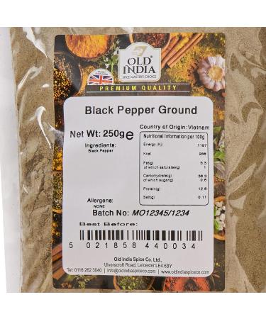 Old India Black Pepper Ground 250g - Premium Quality Spice (Pack of 1) - Buy Online on SooperMarket.com