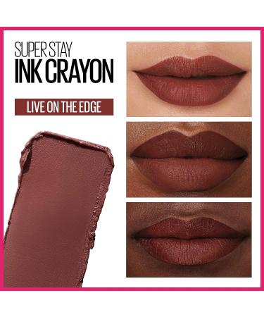 Maybelline Super Stay Ink Crayon Lipstick - Live On The Edge Purple Brown - 8HR Matte Longwear - 0.04 oz - Buy Online on SooperMarket.com