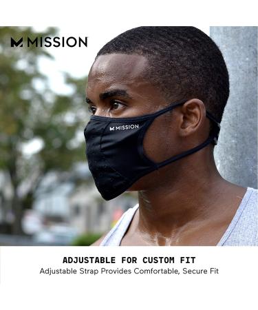 MISSION Sport Mask - Adjustable Strap for Custom Fit | Breathable & Reusable Face Cover in Navy Blue - Buy Online on SooperMarket.com