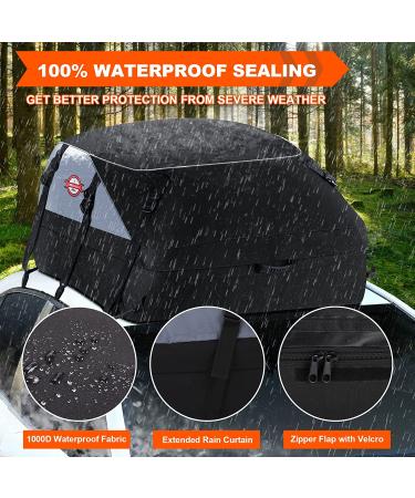 20 Cubic Feet Waterproof Car Rooftop Cargo Carrier | Soft Shell Roof Bag for All Cars | 6+8 Reinforced Straps and Storage Bag Included - Buy Online on SooperMarket.com