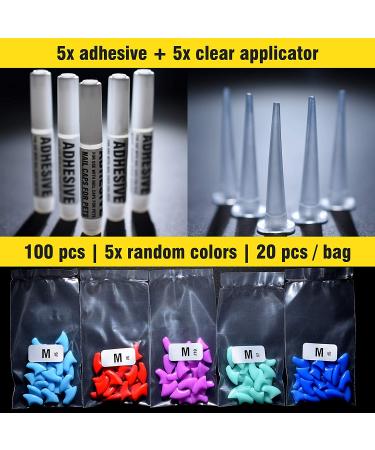 Zetpo Cat Nail Caps - Medium 100pcs Claw Covers in Random Colors with Adhesives and Applicators - Buy Online on SooperMarket.com