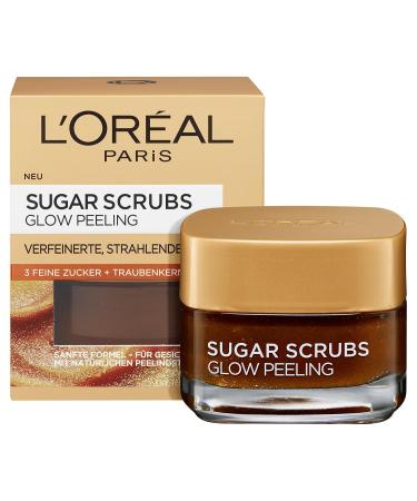 L'Or al Paris Sugar Scrubs Face Mask Glow Peeling 50ml - Unscented Exfoliating Skin Care | International Shipping Available - Buy Online on SooperMarket.com
