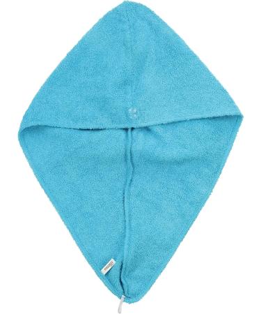 Emmy Home Hair Turban Set - 100% Cotton Quick-Drying Towel for Long Hair - 2 Piece Blue Turban with Button - Buy Online on SooperMarket.com
