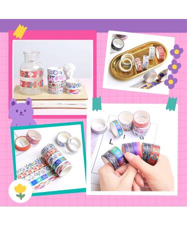 KUNMINGER 40 Rolls Washi Tape Set - 15mm Wide Decorative Masking Tape for DIY Crafts, Scrapbooking, and Gift Wrapping - Colored Adhesive Rolls for Kids - Ideal for Bullet Journals, Planners, and Party Decorations - Buy Online on SooperMarket.com