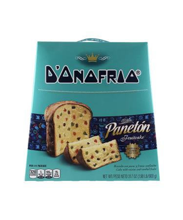 Paneton Donofrio Traditional Fruit Cake- Gourmet Peruvian Panettone Dessert Bread- 31.7 Oz/ 1.98 lB (898 Grams)- Peruvian Food Product