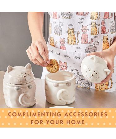 Cotton Kitchen Towel, Adjustable Bib Apron, Heat Resistant Double Oven Mitt - Cat Lovers Kitchen Gift Set of 3 - Machine Washable - Happy Cats Multicolor - Buy Online on SooperMarket.com
