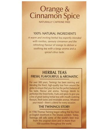 Buy Twinings Herbal Tea Orange & Cinnamon Spice - Caffeine Free - 20 Individual Bags - Buy Online on SooperMarket.com