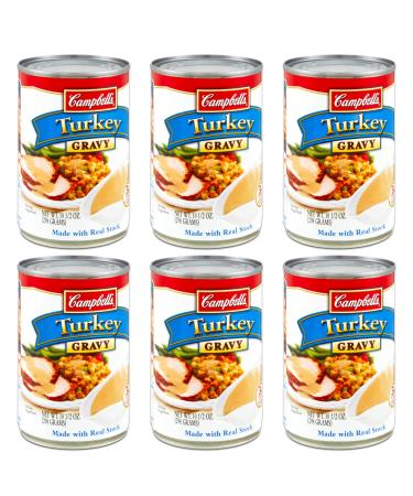Campbell's, Turkey Gravy with Natural Turkey Stock, 10.5oz Can (Pack of 6)