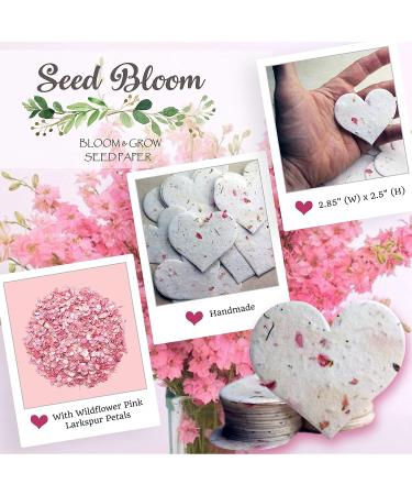 Seed Bloom 24-Piece Handmade Wildflower Seed Paper Gift Set | Recycled Seeded Paper Tags & Cards | Stationery & Gift Wrap Supplies with Hearts Envelope & Planting Guide - Buy Online on SooperMarket.com