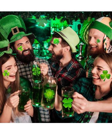 49 PCS St. Patrick's Day Tattoos Stickers - 3D Green Shamrock Temporary Tattoos for Kids, Women, Men - Irish Party Favor & Lucky Clover Accessories - Buy Online on SooperMarket.com