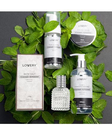 Shop Unique Birthday Gifts: Rosemary Peppermint Self-Care Baskets for Dad Husband and Boyfriend - Spa Set with Pheromone Perfume & Grooming Essentials - Buy Online on SooperMarket.com