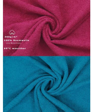 Betz Terry Cloth Wash Gloves - 10 Piece Set 100% Cotton 16x21 cm Cranberry-Petrol | Premium International Shipping - Buy Online on SooperMarket.com