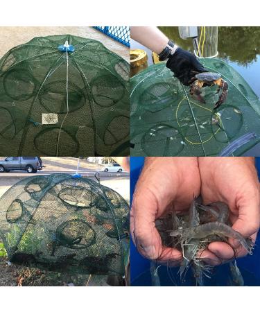 Goture Portable Folded Fishing Net with 12 Holes and 100 Feet Rope - Ideal for Catching Fish, Shrimp, Minnows, Crayfish, and Crabs - Buy Online on SooperMarket.com