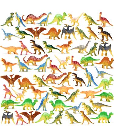 Prextex Box of Mini Dinosaur Toys (72 count) Best For Dinosaur Party Favors cake Toppers Easter Eggs Filler