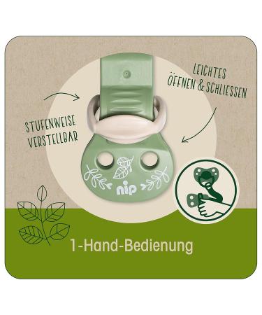 Nip Stay Green Organic Cotton Pacifier Tape - Adjustable Clothing Protector - Made in Germany - Brown - Buy Online on SooperMarket.com