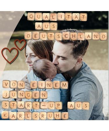 Personalized Baby Gift - Storchenkind | Custom Name | Girls/Boys | Gift Packaging | Laser Engraved Wooden Letters & Food-Safe Silicone | Various Colors - Buy Online on SooperMarket.com