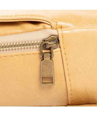 Higton Original Crossbody Diaper Bag - Small Compact Light Brown with Ivory Strap | Organized & Stylish for Parents - Shop Now! - Buy Online on SooperMarket.com