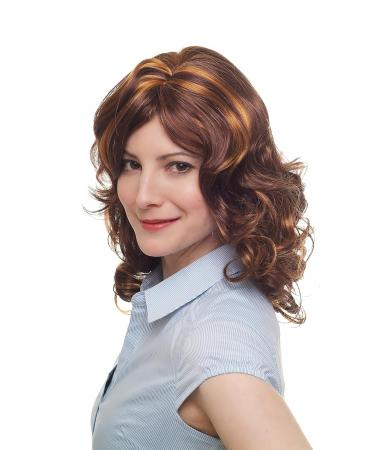 WIG ME UP 6370-35/1B/2-4 - Black/Red-Brown Mix Curly Shoulder-Length Wig | International Shipping Available - Buy Online on SooperMarket.com