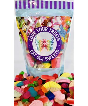 1kg RECYCLABLE Pouch of Vegan Jelly/Gummy Sweet Assortment Pick n Mix Sweets Gift Bag - Large Bag of Chewy Gummy Candy Jelly Treats - Halal & Vegetarian friendly