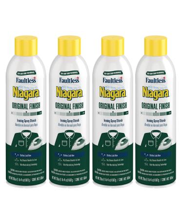 Liquid Starch Iron Spray (4-pack, 20 oz) - Niagara Starch Spray Iron Aid: Non-Flaky/Clogging | Durafresh Scent - Original Hold Iron Out Spray - Iron Spray Pack for Clothes & Fabrics Original 1.25 Pound (Pack of 4)