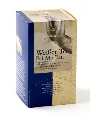 Sonnentor White Tea Pai Mu Tan Tea Bags Pack of 2 (2 x 20 g) - Organic