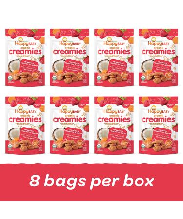 Organic Happy Creamies Family Veggie & Fruit Snacks with Coconut Milk - Strawberry Raspberry Carrot - 1oz (Pack of 8) - Buy Online on SooperMarket.com