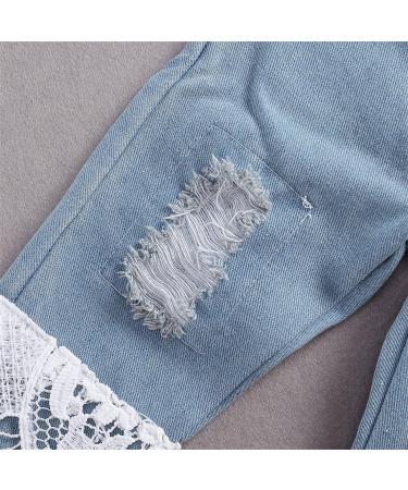 Baby Girl White Lace Ruffle Romper Top + Jeans Shorts Clothing Set 18-24 Months - Buy Online on SooperMarket.com
