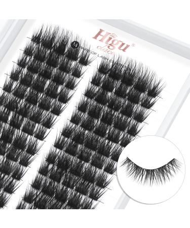 14 Pairs Lash Clusters 140 PCS DIY Eyelash Extension D Curl Cluster Lashes Individual Lashes Cluster Lashes Wisps Reusable Eyelash Segments Professional Makeup for Self-application (Devil 05-D)